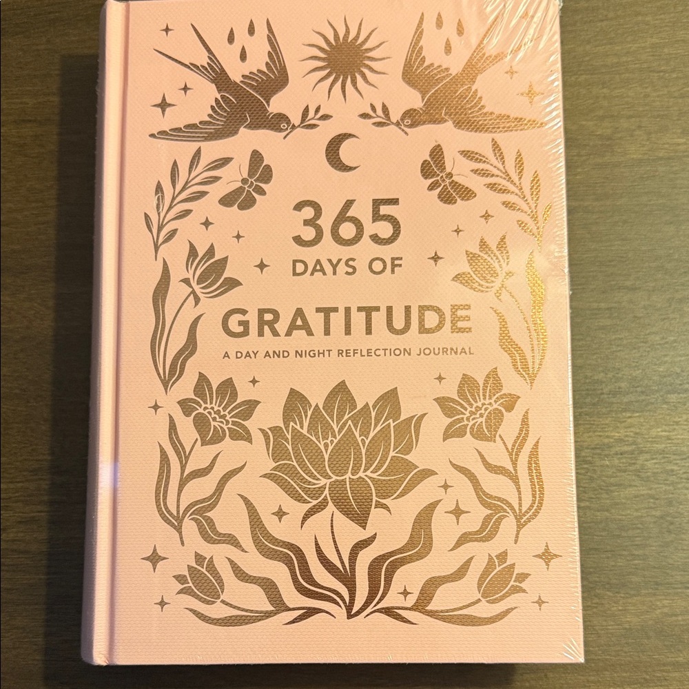 Pink Hardcover Gratitude Journal with Metallic Rose Gold Foil